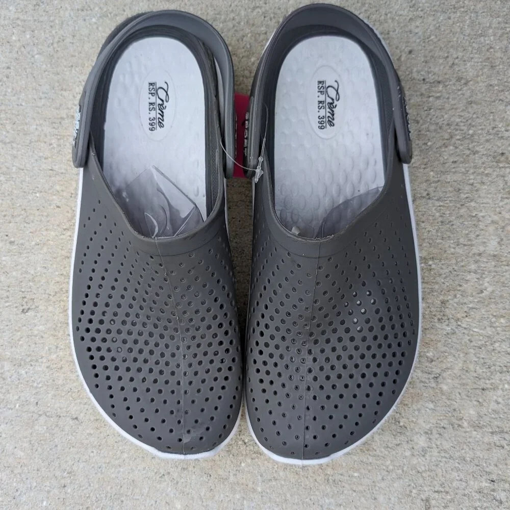 Gray Unisex Classic Clogs Sandals with Back Strap Water Friendly Slip-ons